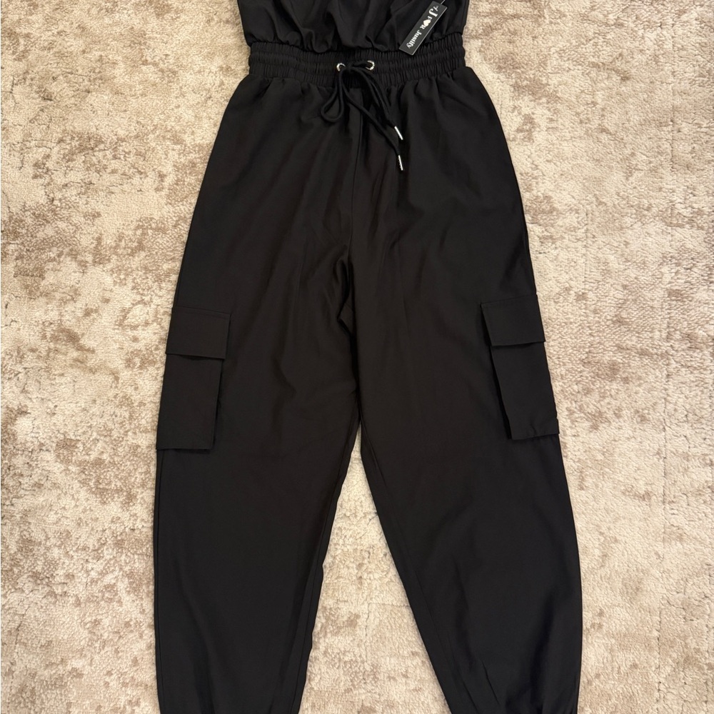 NWT Justify M strapless cargo jumpsuit